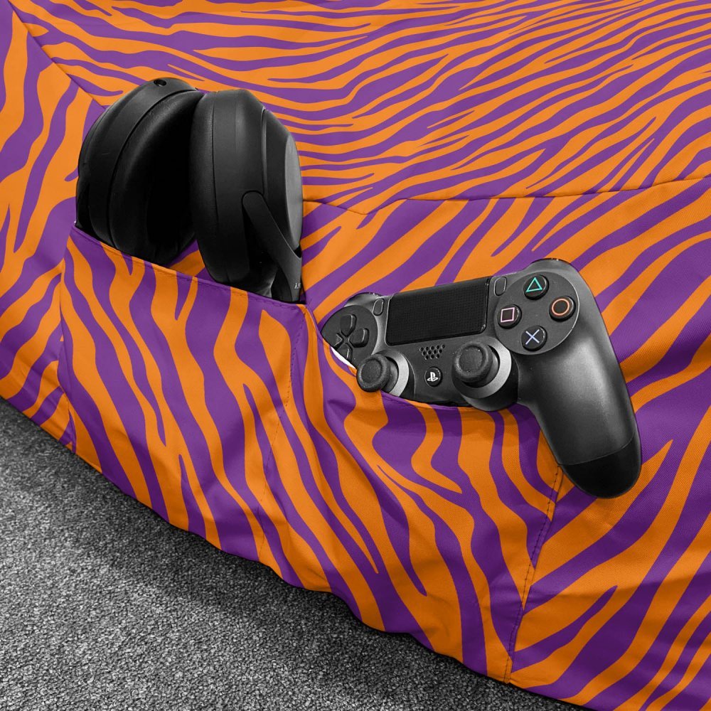 Fotoliu puf Bean Bag tip chill XL zebra purple – imaginea 4