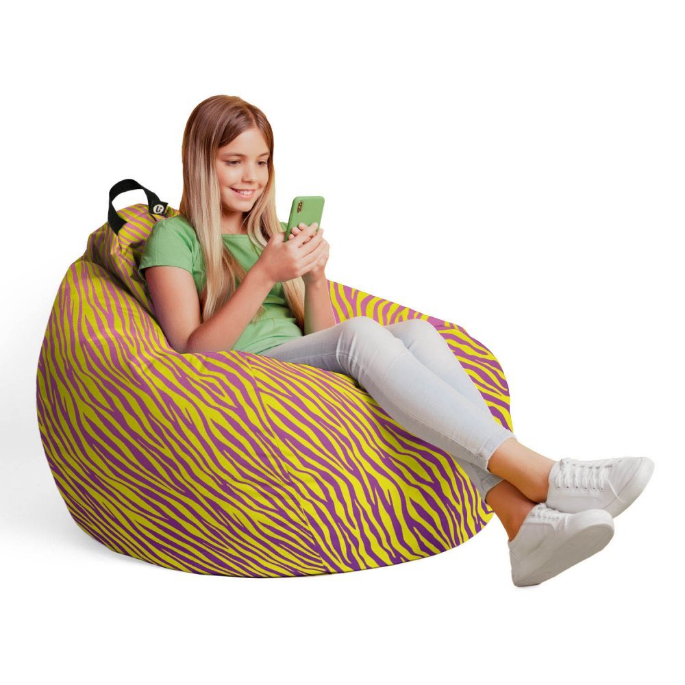 Fotoliu puf Bean Bag tip para L zebra gradient bright – imaginea 4