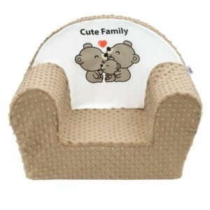 Fotoliu din burete New Baby din tesatura minky Cute Family Cappuccino