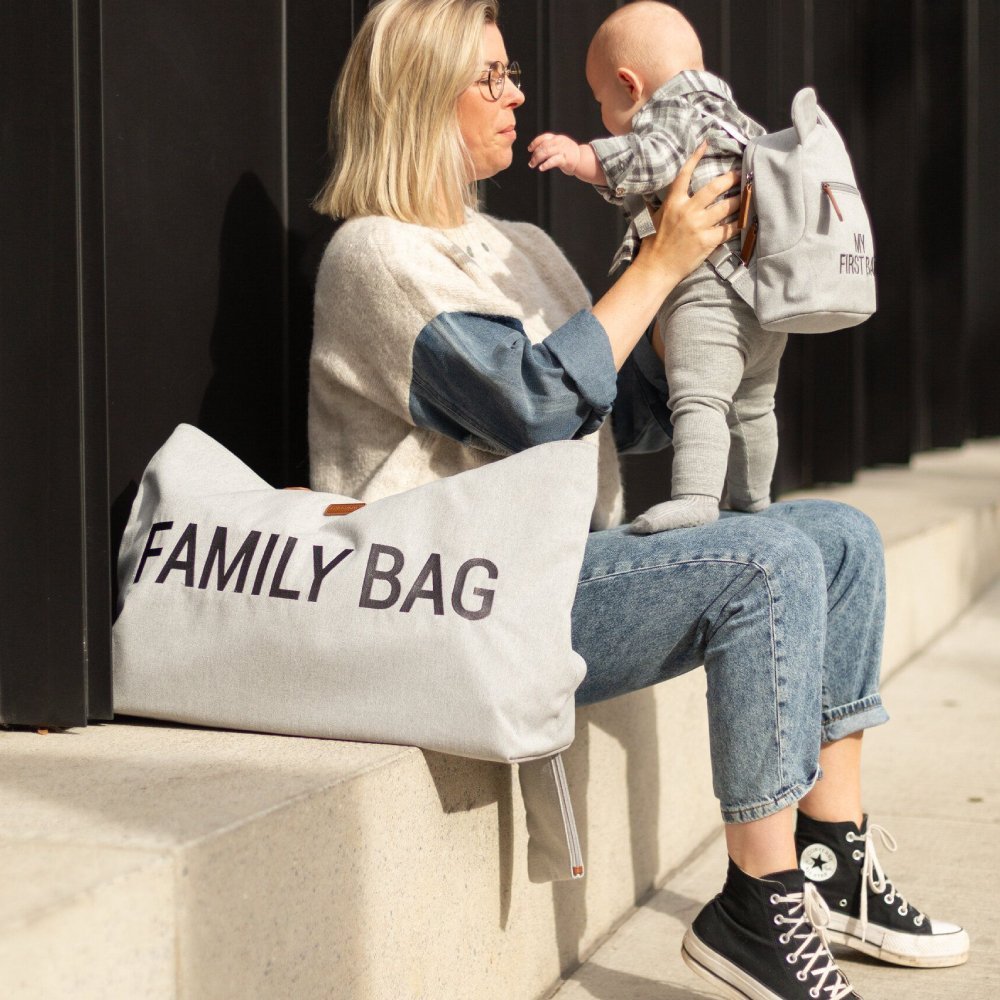 Geanta Childhome Family Bag canvas gri – imaginea 3