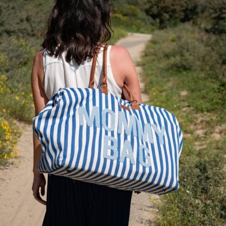 Geanta de infasat Childhome Mommy Bag albastru alb – imaginea 5