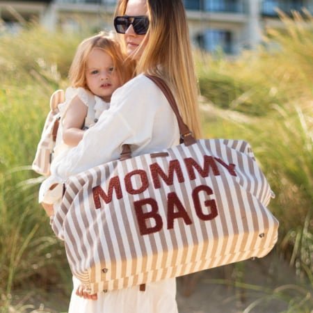 Geanta de infasat Childhome Mommy Bag nude alb – imaginea 6