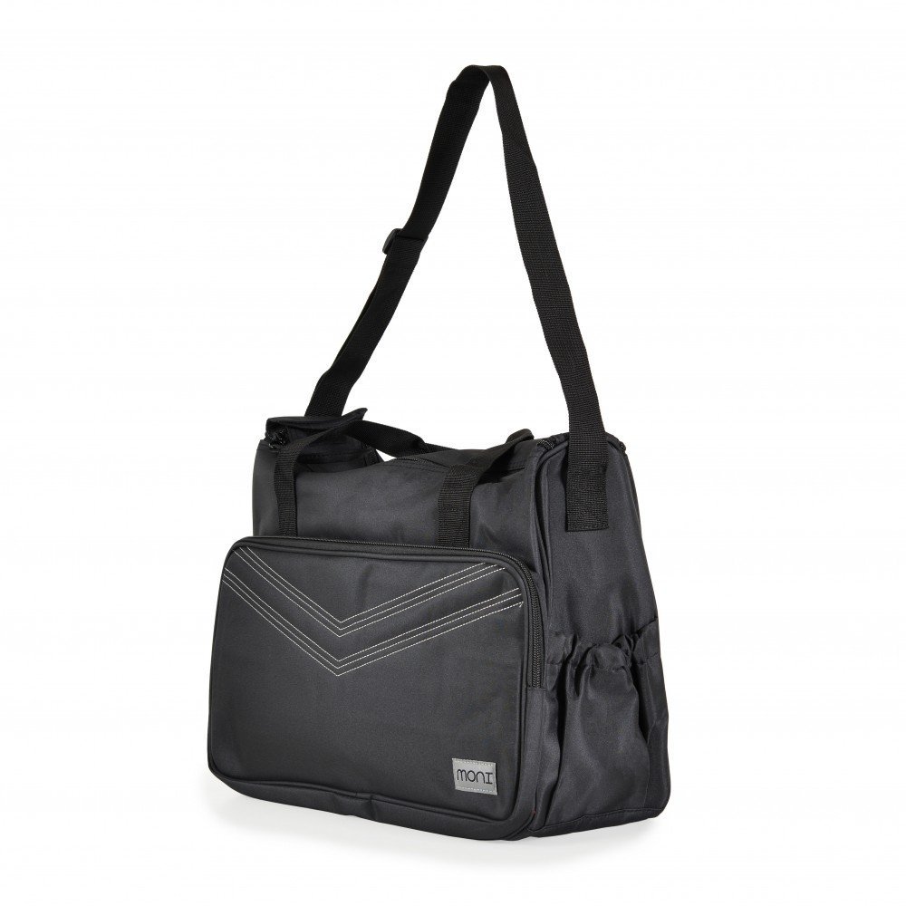 Set 5 piese cu Geanta multifunctionala pentru mamici Cangaroo Mama Bag Stella Black compartimente practice,cu maner reglabil,husa termoizolanta pentru biberon,salteluta, gentuta suzete si geanta scutece
