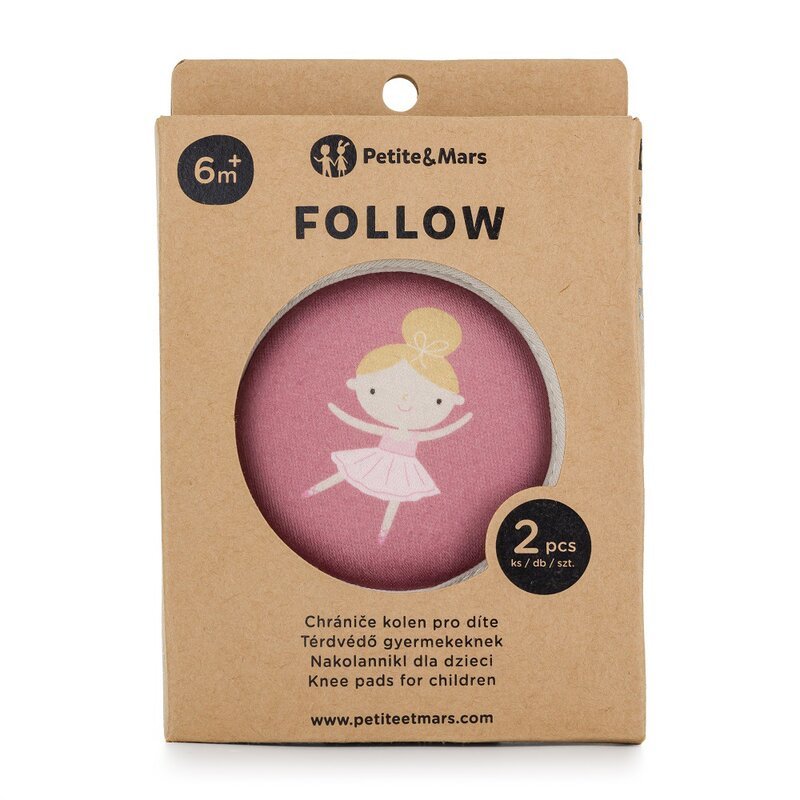 Genunchiere cu pernute PetiteMars cu elastic 13×10 cm 6 luni+ roz – imaginea 2