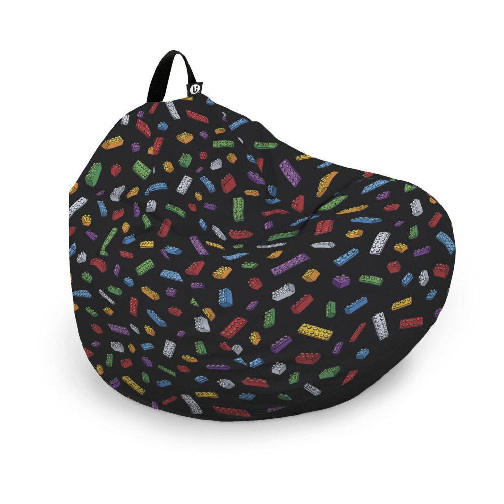 Husa fotoliu Puf Bean Bag tip Para L fara umplutura lego fundal negru – imaginea 6
