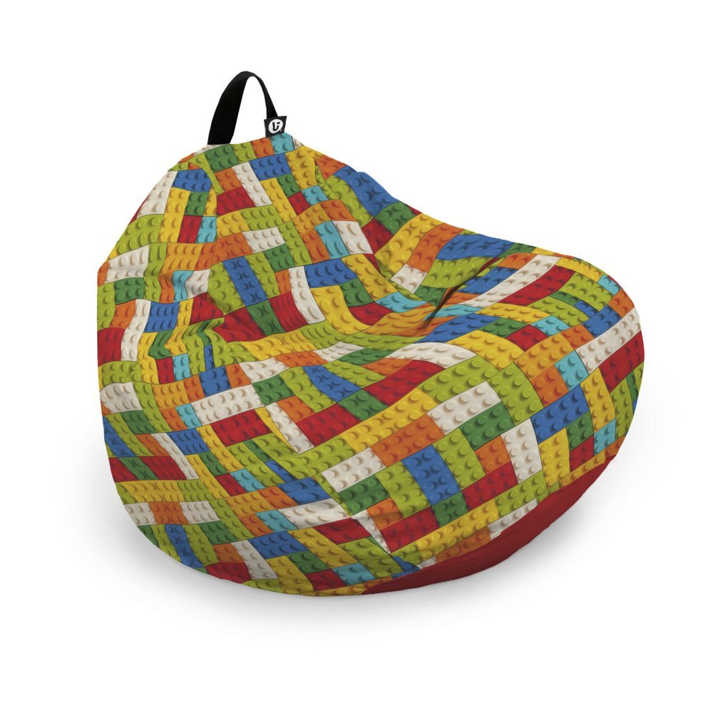 Husa fotoliu Puf Bean Bag tip Para L fara umplutura lego tetris verde – imaginea 6