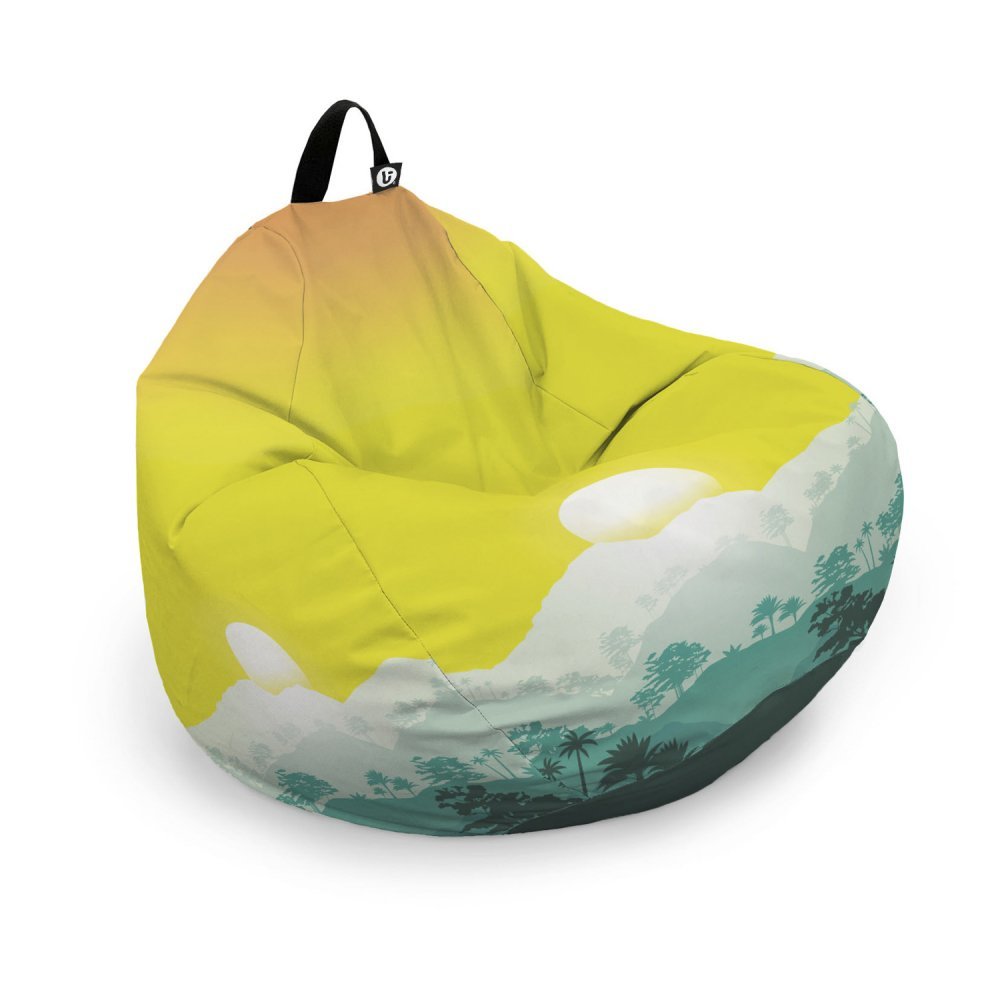 Husa fotoliu Puf Bean Bag tip Para L fara umplutura tropical – imaginea 6