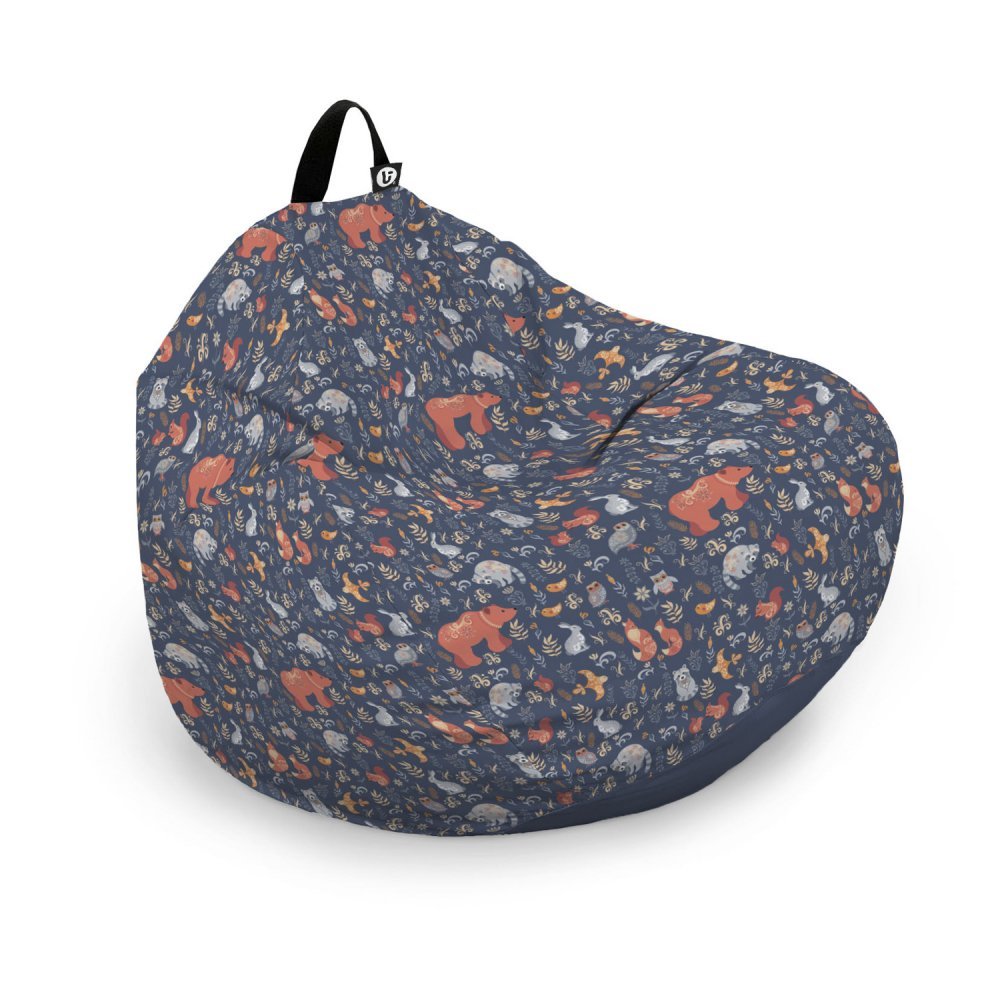 Husa fotoliu Puf Bean Bag tip Para XL fara umplutura prietenii padurii – imaginea 6