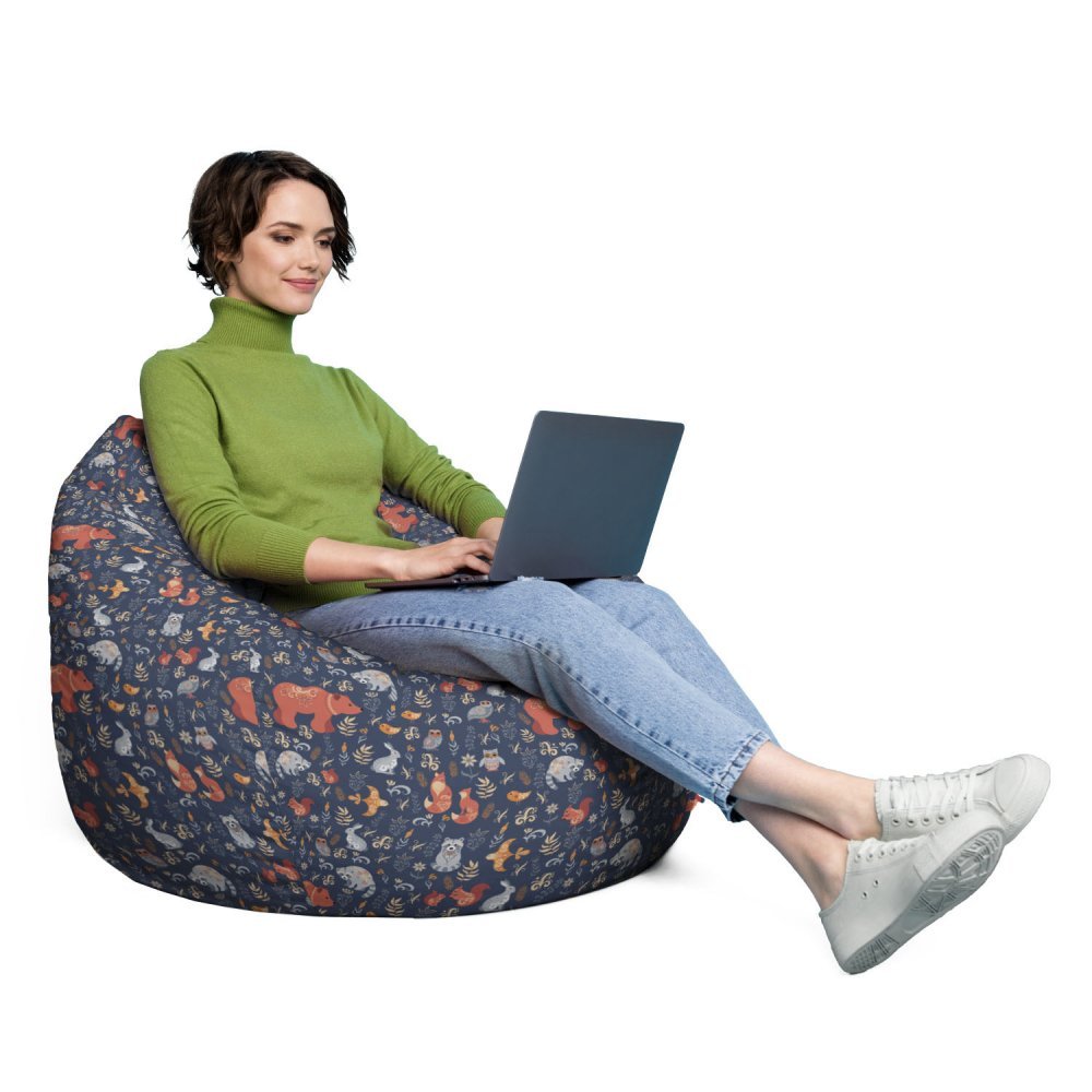 Husa fotoliu Puf Bean Bag tip Para XL fara umplutura prietenii padurii – imaginea 4