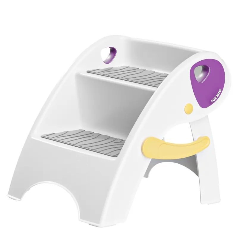 Inaltator Little Mom For Kids Purple pliabil, cu doua trepte, picioare antiderapante, dimensiuni 39.2 x 38.6 x 36.2 cm – imaginea 7