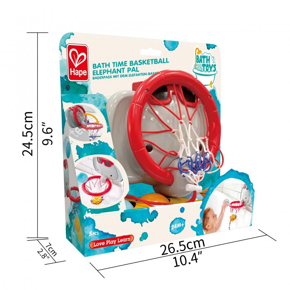 Jucarie de baie Cos de baschet cu elefant – imaginea 4