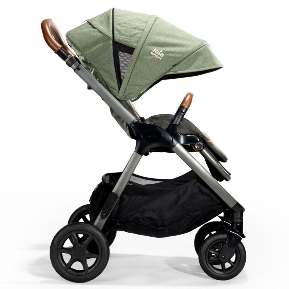 Carucior pentru copii multifunctional 3 in 1 Joie Finiti Signature PineLaurel cu Landou Ramble Pine si scoica i-Snug Laurel i-Size – imaginea 4