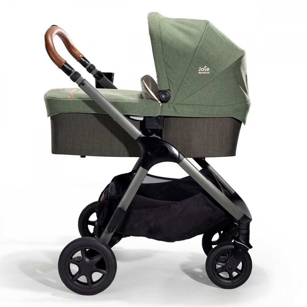 Carucior pentru copii multifunctional 3 in 1 Joie Finiti Signature PineLaurel cu Landou Ramble Pine si scoica i-Snug Laurel i-Size – imaginea 6