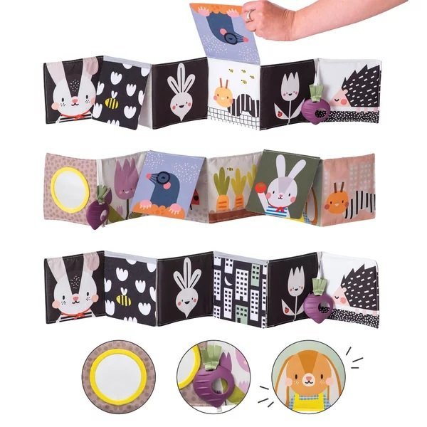 Jucarie 3 in 1 pentru landou Taf Toys carticica hazlie urban garden – imaginea 7