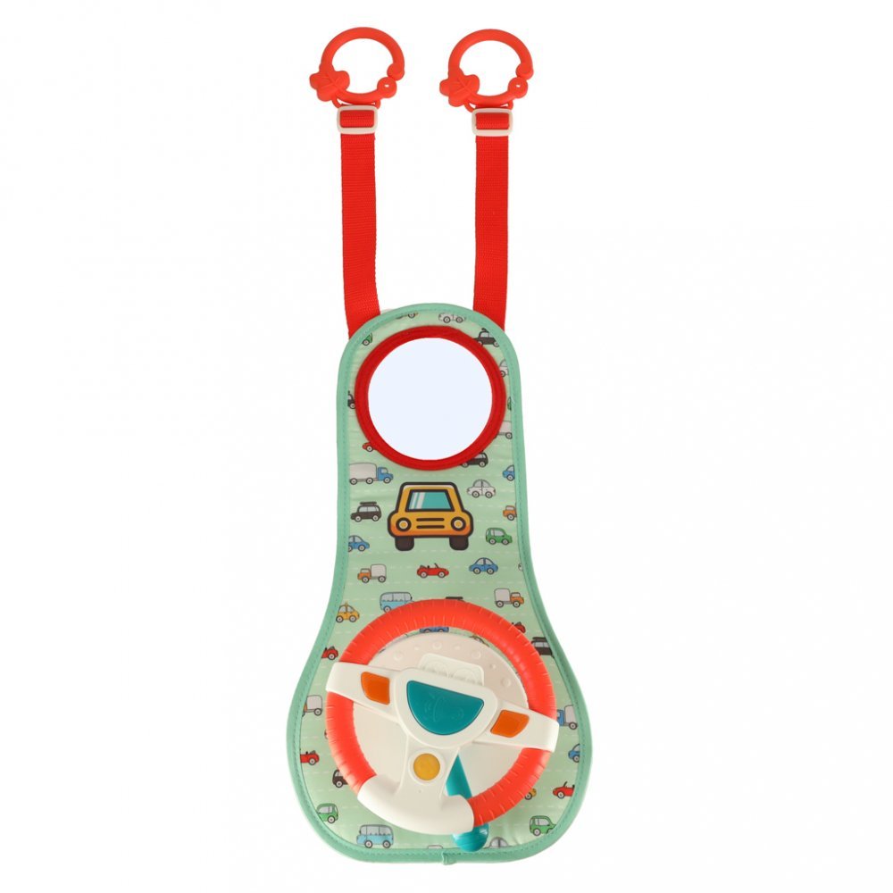 Jucarie interactiva pentru bebelusi, Ikonka, Volan cu lumini, sunete si activitati multiple, dimensiune 40 x 20 cm, Easier Drive – imaginea 3