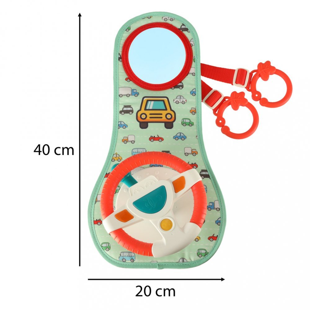 Jucarie interactiva pentru bebelusi, Ikonka, Volan cu lumini, sunete si activitati multiple, dimensiune 40 x 20 cm, Easier Drive – imaginea 5