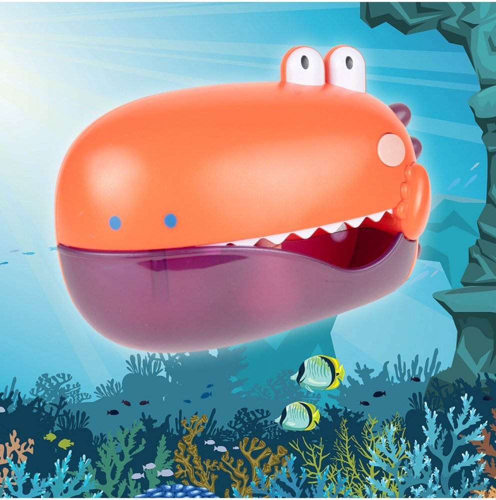 Jucarie de baie pentru facut baloane cu melodii Dino Orange – imaginea 5