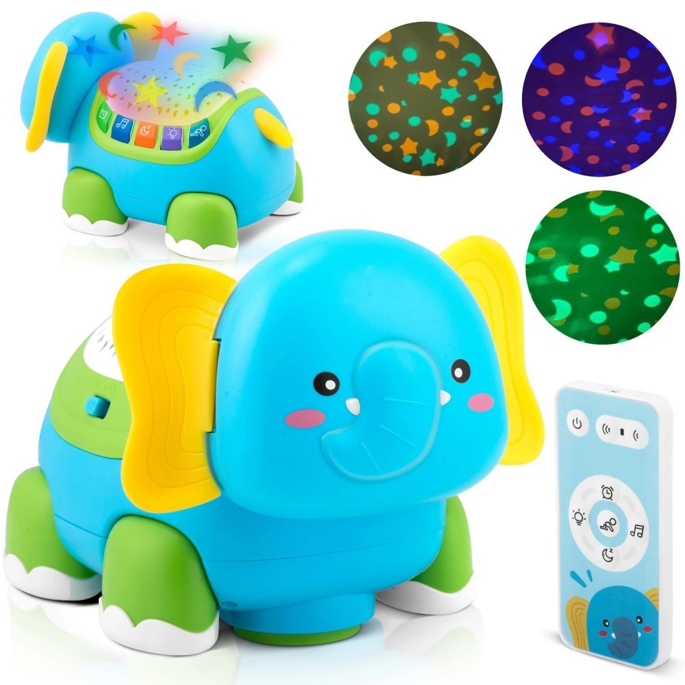 Lampa de veghe cu proiector muzica si telecomanda Ricokids Elefantel – imaginea 2