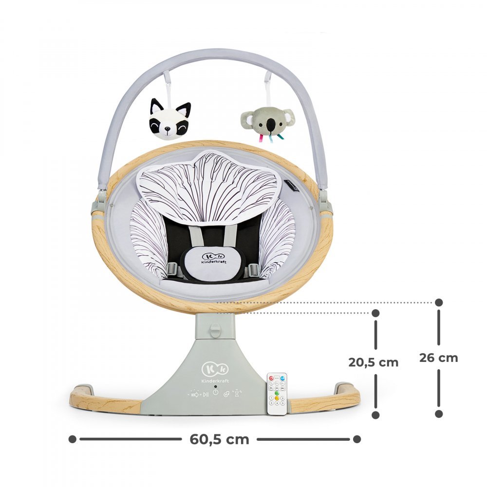 Leagan electric 2 in 1 Kinderkraft Lumi grey – imaginea 2
