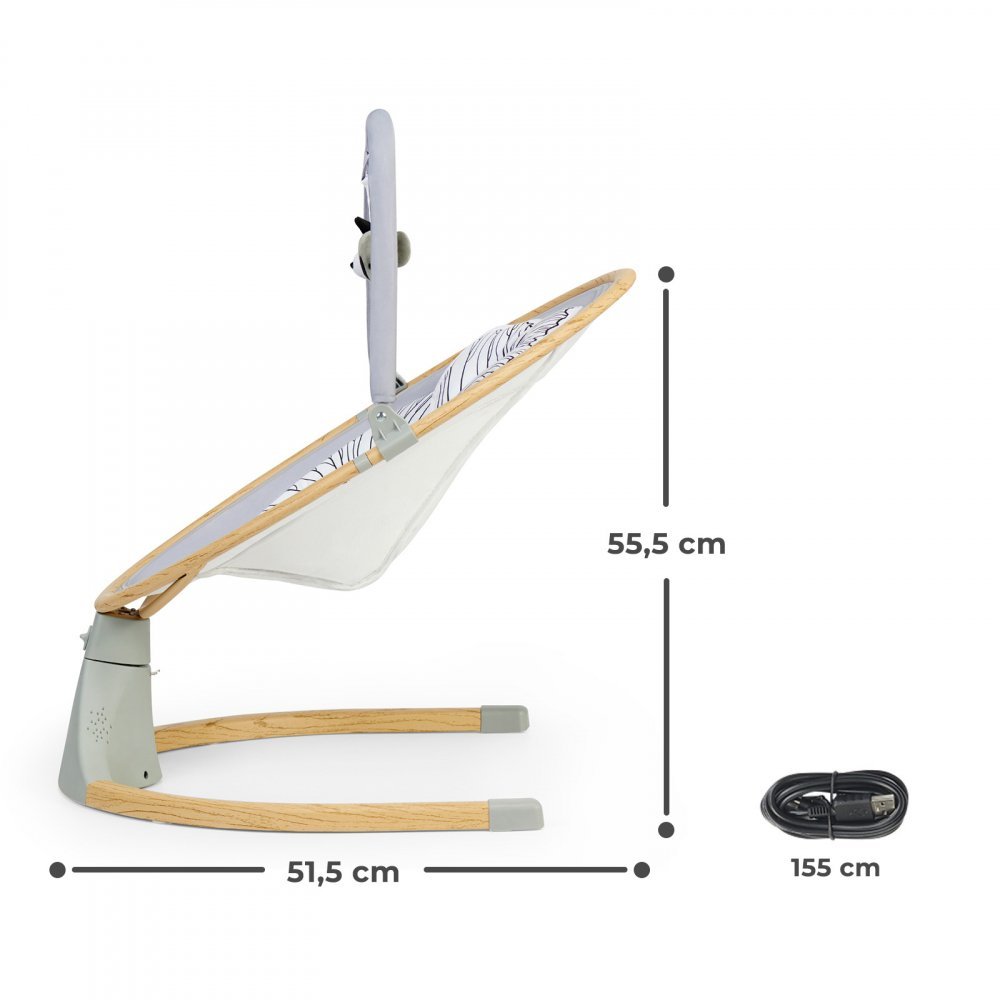 Leagan electric 2 in 1 Kinderkraft Lumi grey – imaginea 3