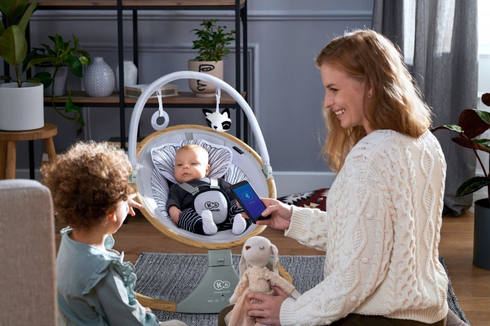 Leagan electric 2 in 1 Kinderkraft Lumi grey – imaginea 6
