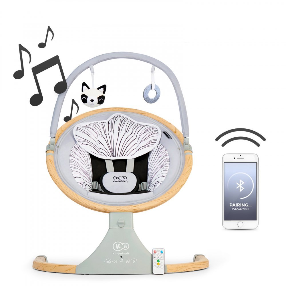 Leagan electric 2 in 1 Kinderkraft Lumi grey – imaginea 7
