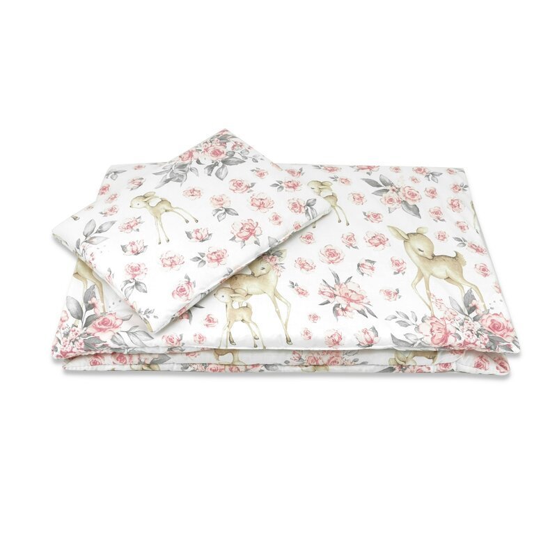 Lenjerie patut cu 5 piese MimiNu 120×60 cm din bumbac Sweet Deer Pink – imaginea 4