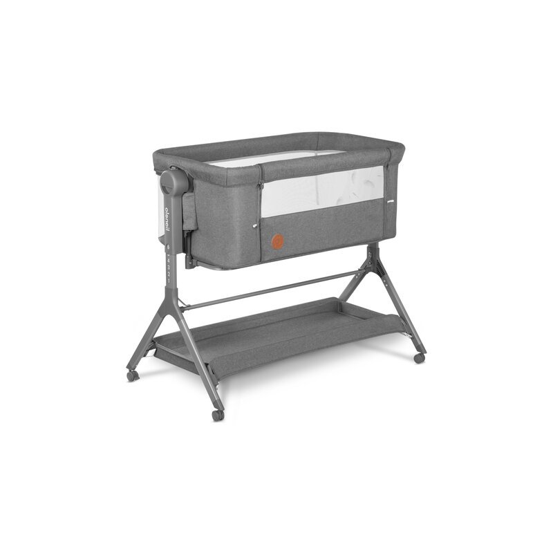 Patut co-sleeper Lionelo Leonie Plus Gri pliabil, cu sistem de leganare, setare unghiulara, reglabil in 6 pozitii pe inaltime, conform cu standardele europeane de securitate EN1130 si EN16890 – imaginea 3