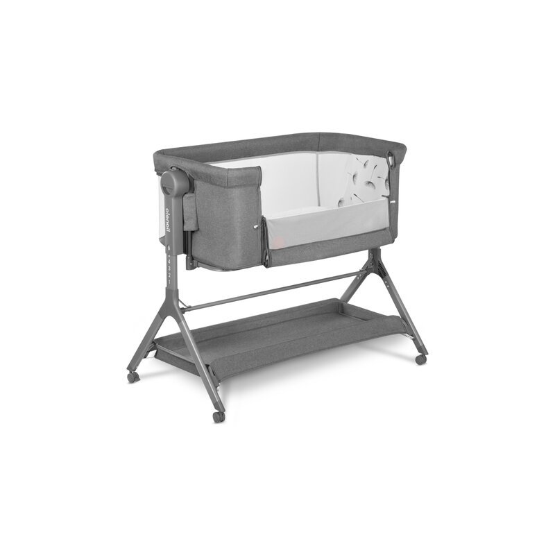 Patut co-sleeper Lionelo Leonie Plus Gri pliabil, cu sistem de leganare, setare unghiulara, reglabil in 6 pozitii pe inaltime, conform cu standardele europeane de securitate EN1130 si EN16890 – imaginea 4