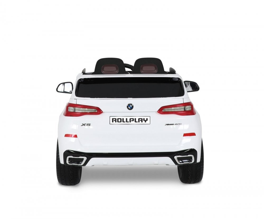 Masina electrica pentru copii BMW X5 White 45W Versiune M 12V cu telecomanda, deschidere usi, Mp3, scaun piele si efecte muzicale – imaginea 3