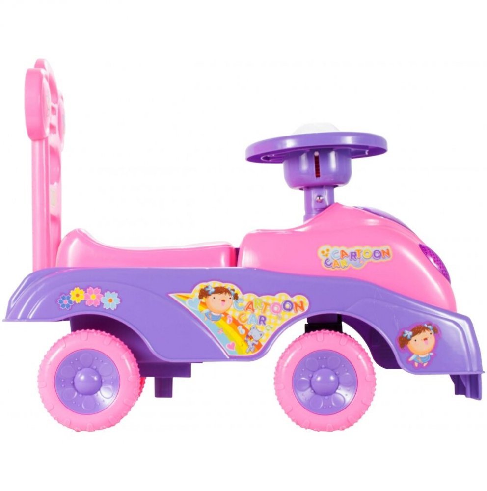 Masinuta fara pedale Ride-On Malplaycu Pink Butterfly cu 17 melodii, spatar inalt, spatiu depozitare, greutate maxima admisa 20 kg – imaginea 6
