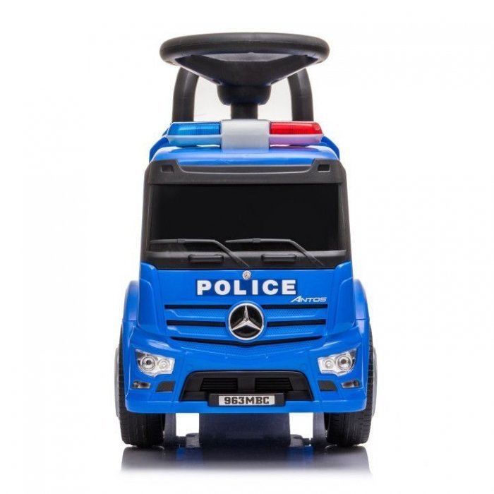 Masinuta pentru copii fara pedale Ecotoys Mercedes Politie Albastru, cu led, protectie anti-rasturnare, compartiment de depozitare, greutate maxim admisa 25 kg, recomandata copiilor de la 1 an – imaginea 3