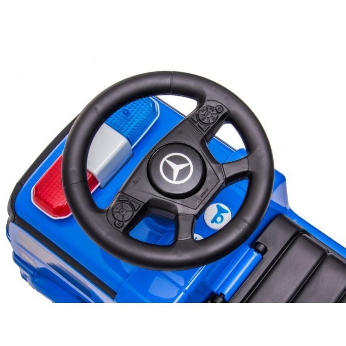Masinuta pentru copii fara pedale Ecotoys Mercedes Politie Albastru, cu led, protectie anti-rasturnare, compartiment de depozitare, greutate maxim admisa 25 kg, recomandata copiilor de la 1 an – imaginea 4