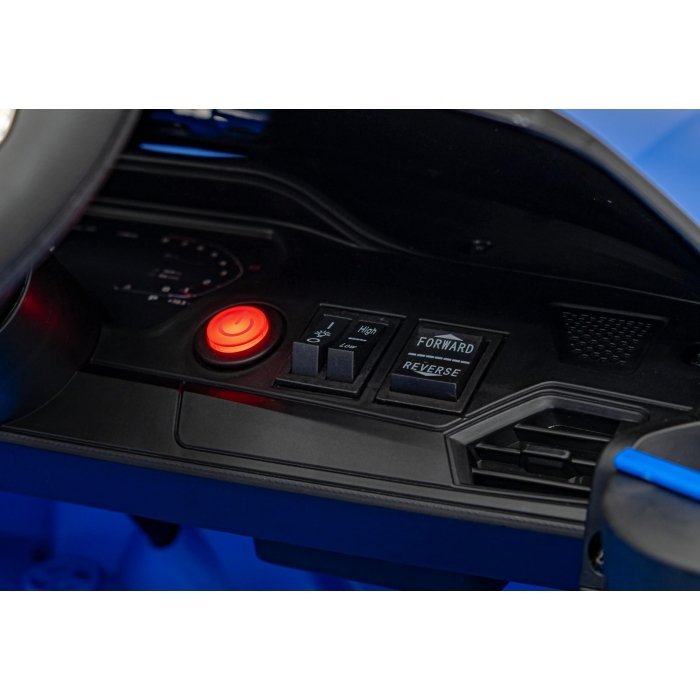 Masinuta electrica pentru copii BMW M4 albastru 70W cu telecomanda, amortizoare, lumini, panou audio, scaun piele si roti din spuma Eva – imaginea 5