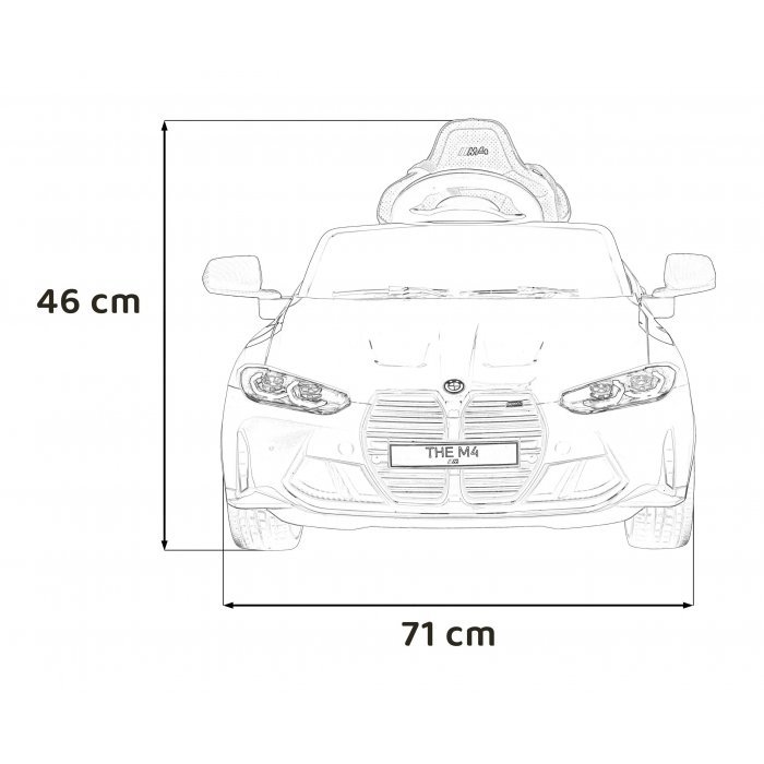 Masinuta electrica pentru copii BMW M4 galben70W cu telecomanda, amortizoare, lumini, panou audio, scaun piele si roti din spuma Eva – imaginea 5