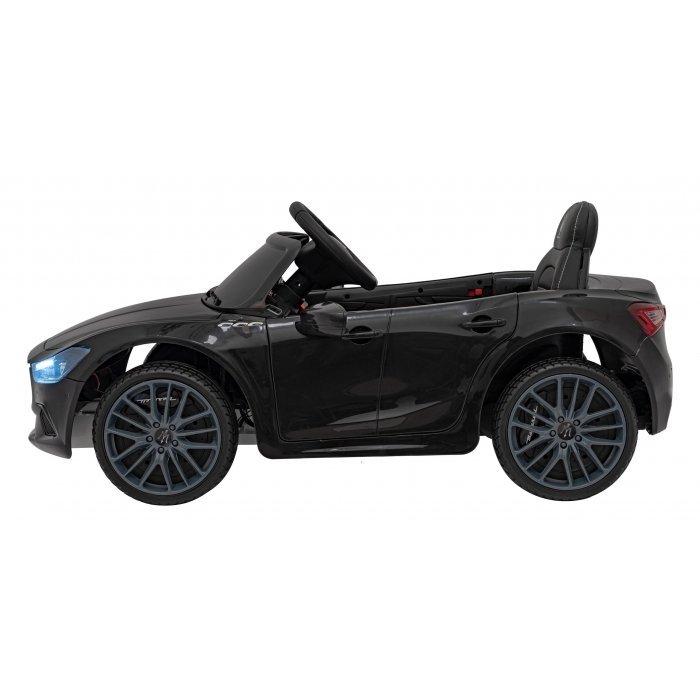 Masinuta electrica pentru copii Maserati Ghibli negru 60W cu telecomanda, pornire lenta, lumini, suspensii, panou audio, scaun piele si roti din spuma Eva – imaginea 7