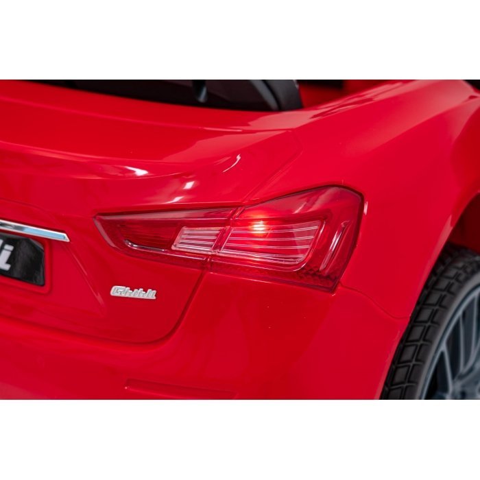 Masinuta electrica pentru copii Maserati Ghibli rosu 60W cu telecomanda, pornire lenta, lumini, suspensii, panou audio, scaun piele si roti din spuma Eva – imaginea 2