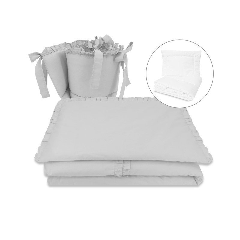 Set lenjerie patut 5 piese MimiNu 120×60 cm Royal Grey – imaginea 3