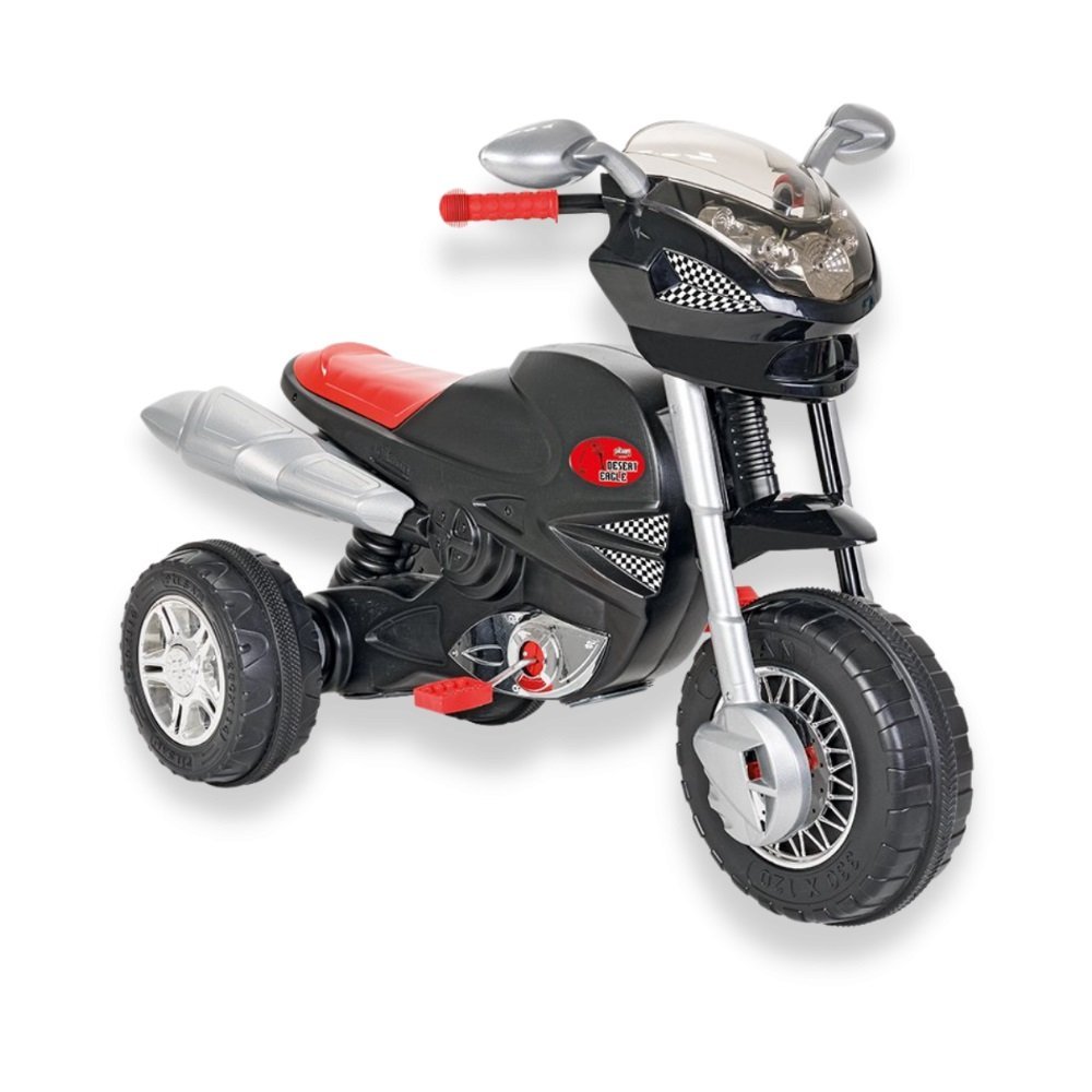 Motocicleta cu pedale pentru copii Pilsan Desert Eagle Black,detalii realistice,oglinzi retrovizoare,sezut ergonomic,greutate admisa 35 kg – imaginea 5