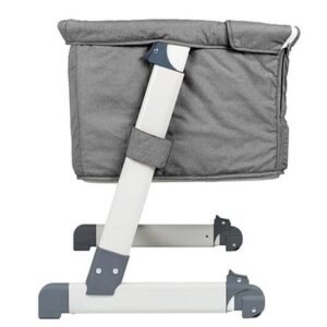 Patut co-sleeper pentru copii Together Grey 2 in 1 cu 6 trepte de reglare pe inaltime, laterala culisanta, roti, saltea inclusa, varsta 0 Luni+