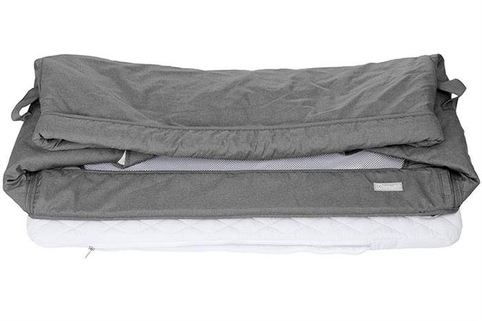 Patut co-sleeper pentru copii Together Grey 2 in 1 cu 6 trepte de reglare pe inaltime, laterala culisanta, roti, saltea inclusa, varsta 0 Luni+ – imaginea 7