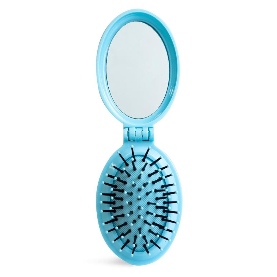 Perie pliabila cu oglinda pastel IDC Institute 18301RB bleu – imaginea 2