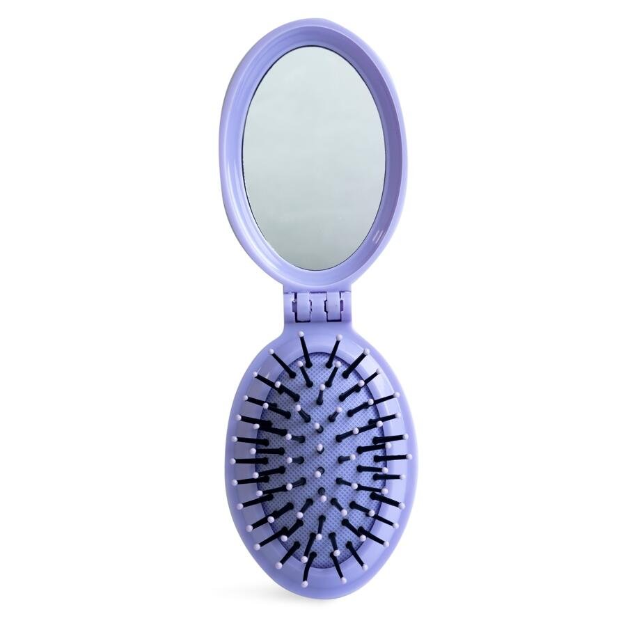 Perie pliabila cu oglinda pastel IDC Institute 18301RB mov – imaginea 2