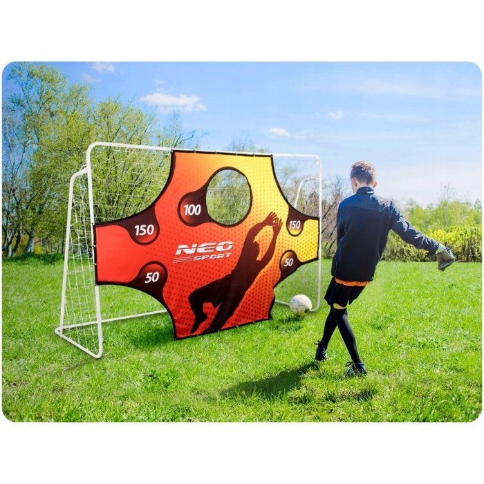 Poarta mare pentru fotbal Neo-Sport cu covoras numerotat 245x80x155 cm – imaginea 3