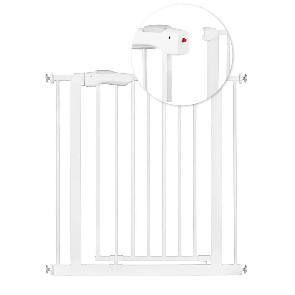 Poarta siguranta pentru copii Nukido Alb extensibila 75-85 cm, Montaj fara gaurire, Deschidere pe ambele parti, Inchidere dubla – imaginea 4