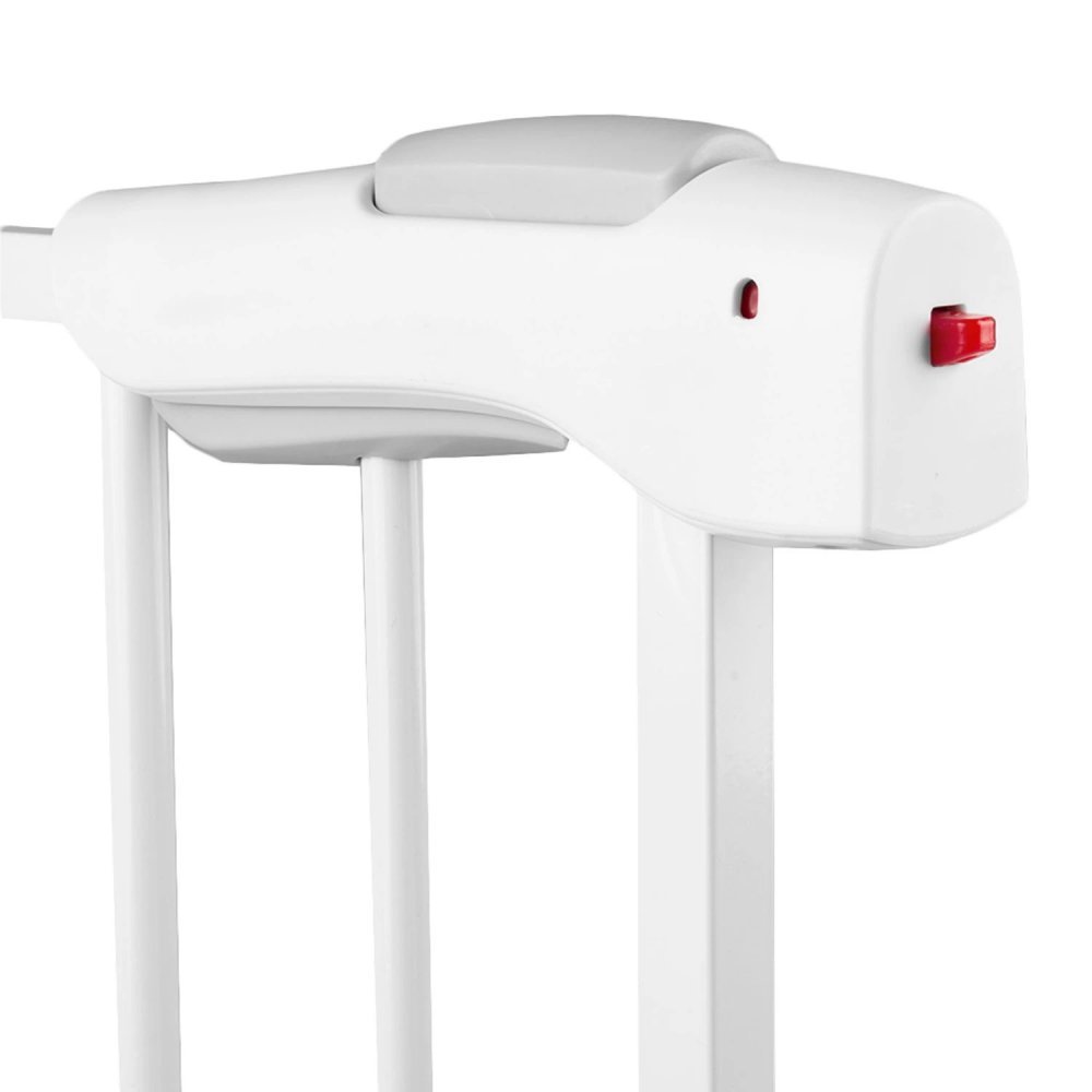 Poarta siguranta pentru copii Nukido Alb extensibila 75-85 cm, Montaj fara gaurire, Deschidere pe ambele parti, Inchidere dubla – imaginea 7