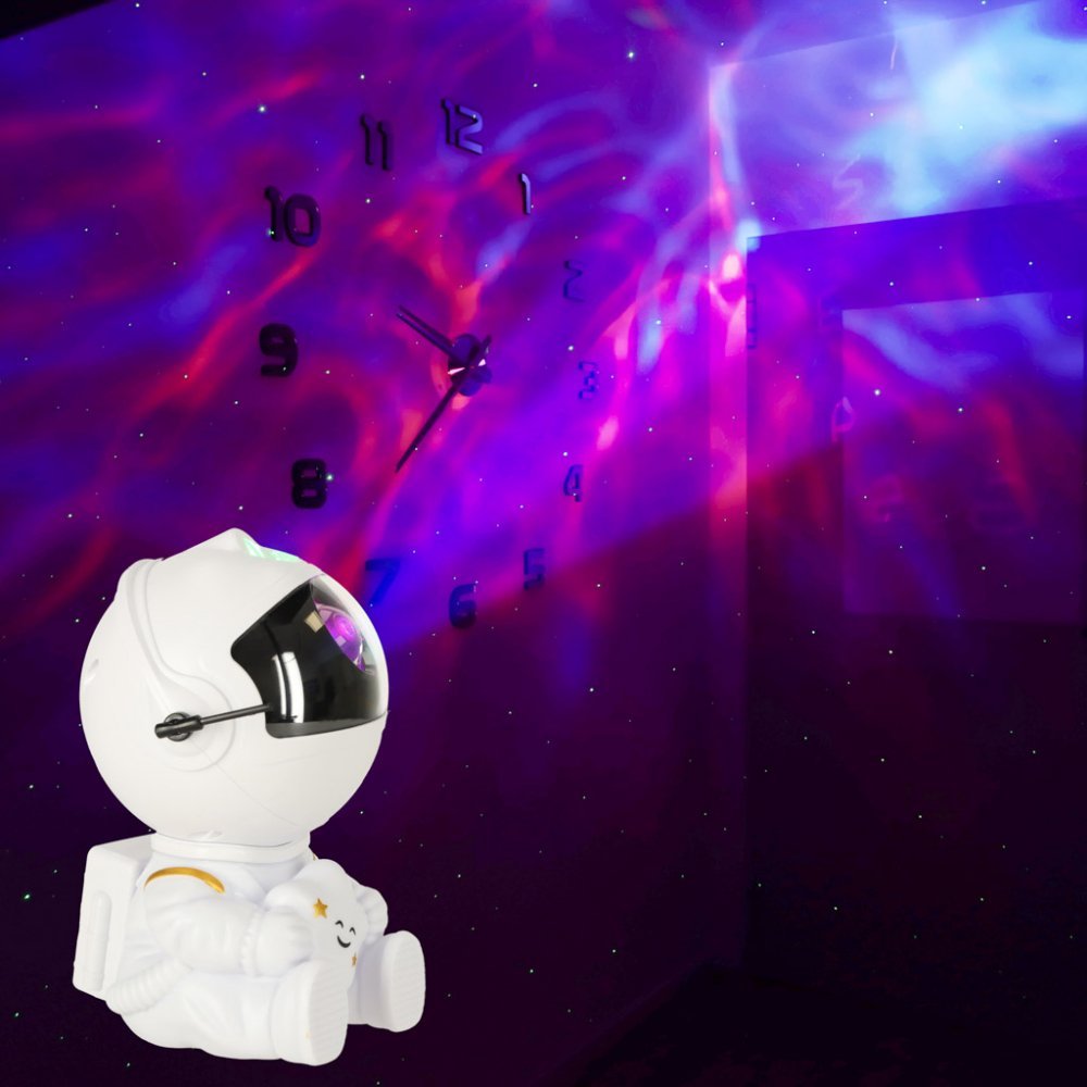 Proiector decorativ Astronaut Star cu cap rotativ 360 grade si telecomanda white – imaginea 3
