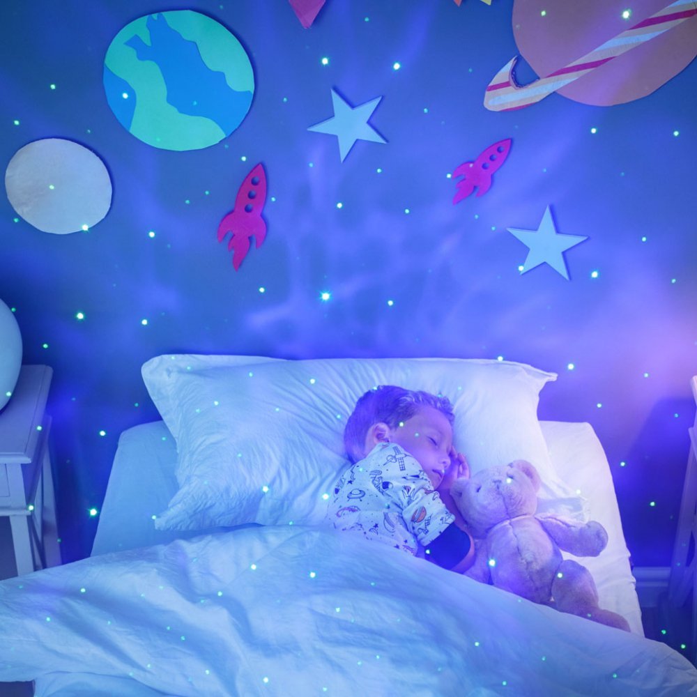 Proiector decorativ Astronaut Star cu cap rotativ 360 grade si telecomanda white – imaginea 5