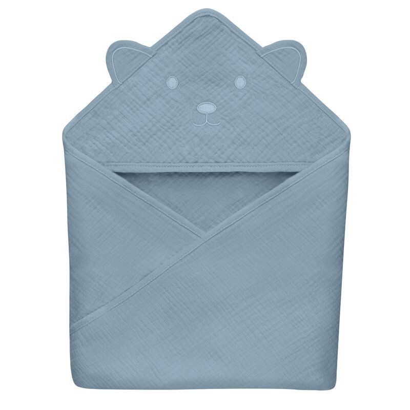 Prosop de baie Lionelo cu gluga din muselina 100 bumbac 80×80 cm albastru – imaginea 7