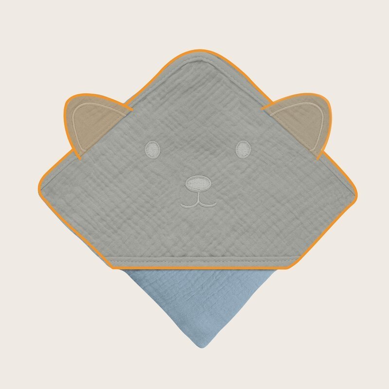 Prosop de baie Lionelo cu gluga din muselina 100 bumbac 80×80 cm albastru – imaginea 5